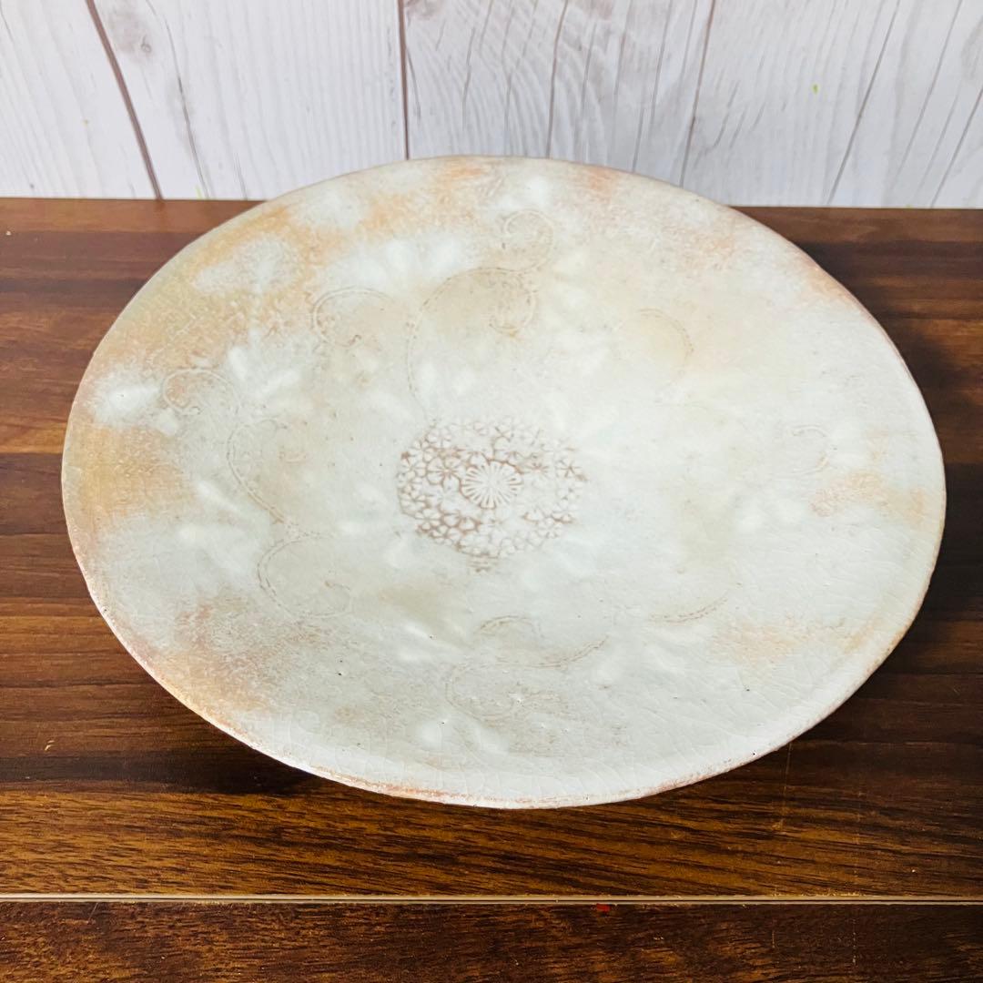 【新品】京焼 皿 森里良三作 荒土物 中鉢 食器 清水焼 京都 早蕨