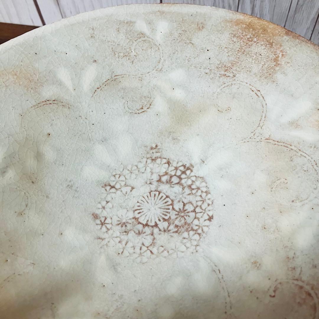 【新品】京焼 皿 森里良三作 荒土物 中鉢 食器 清水焼 京都 早蕨