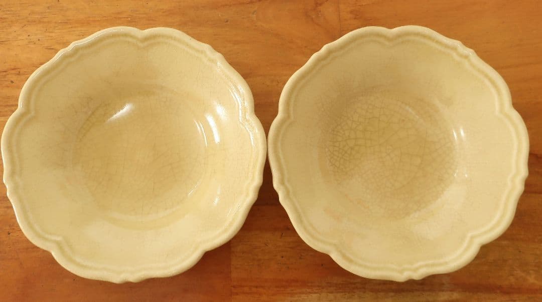 awabi ware アワビウェア 輪花皿S 透明黄色