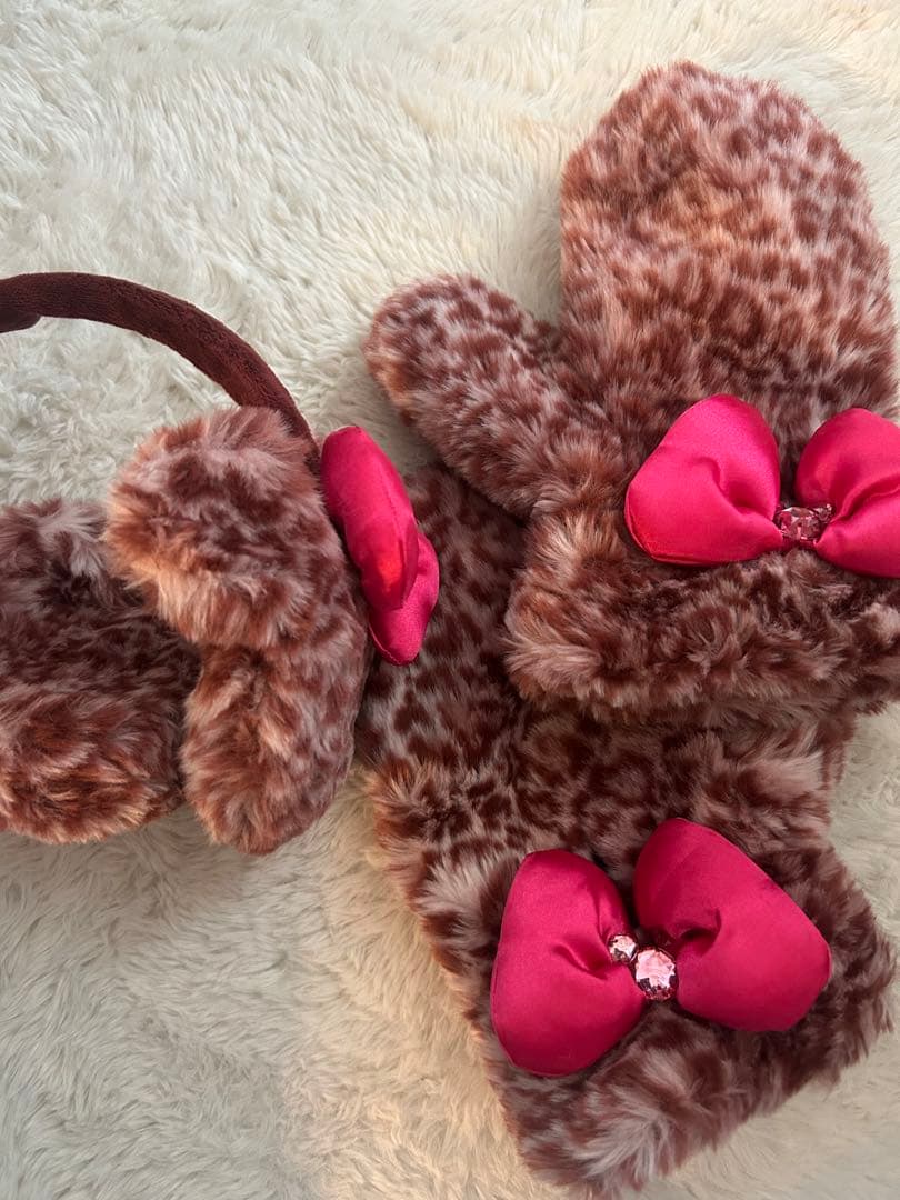 ファー風耳あてとミトンセット