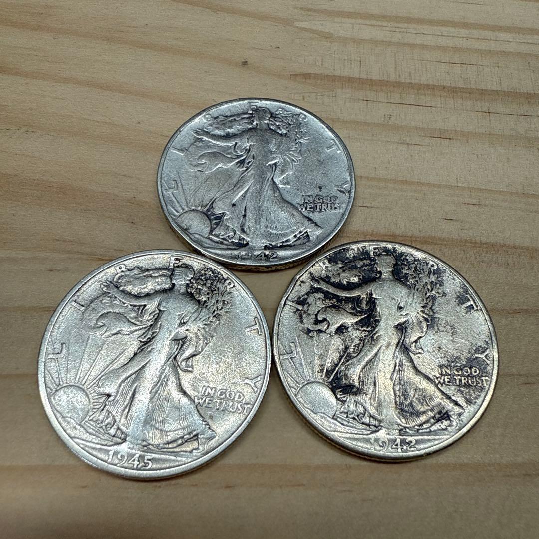 m*0様 ウォーキングリバティ半ドルセット 1942年 2枚1945年1枚