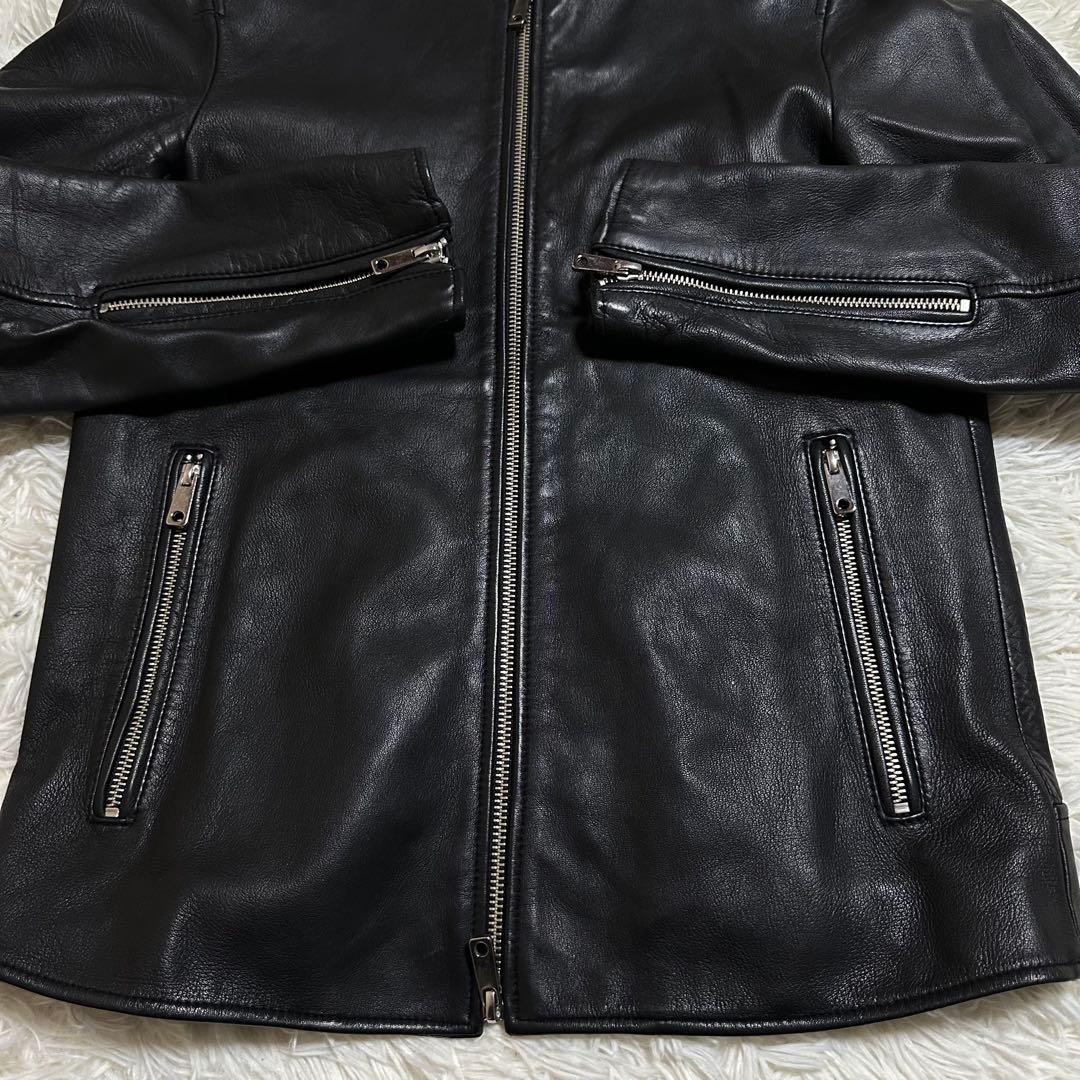 希少 レザー ライダース ジャケット 羊革 M