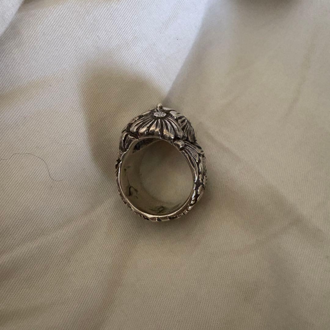 13lucky monkey スカル×フラワー　リング