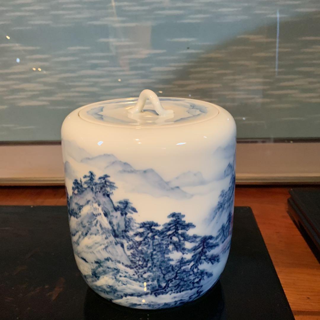 茶道具　山水手描き