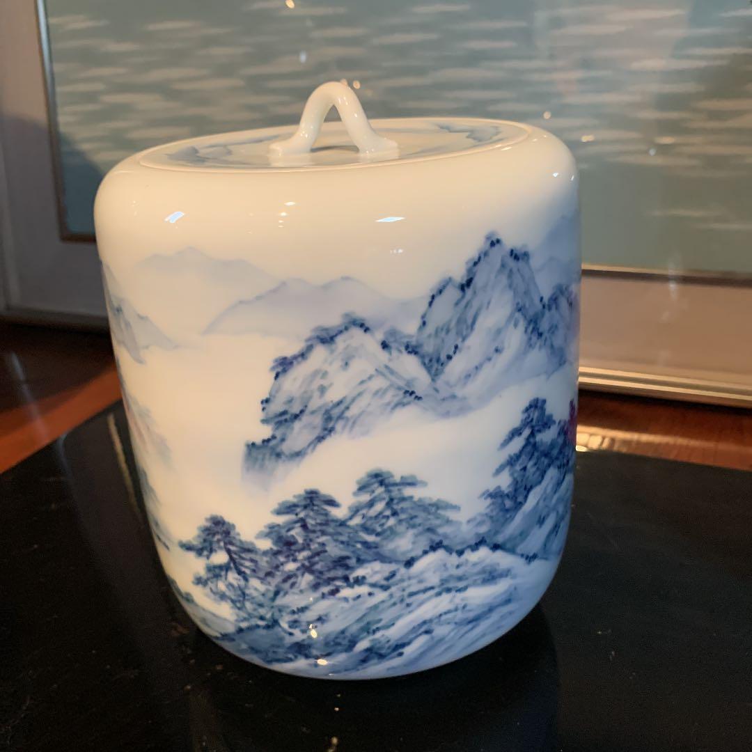 茶道具　山水手描き