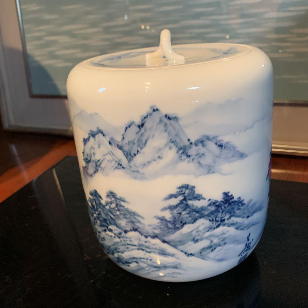 茶道具　山水手描き