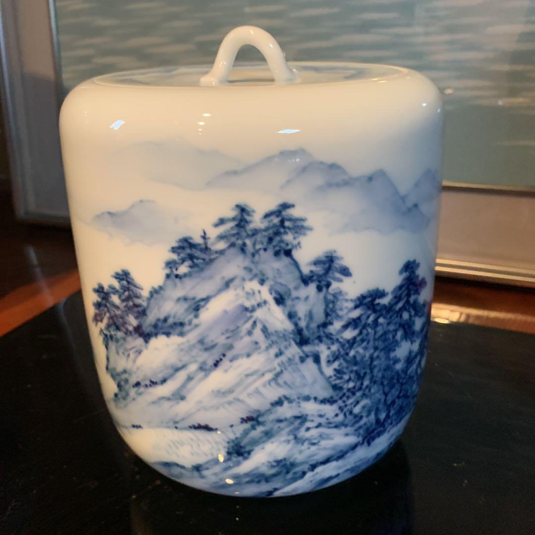 茶道具　山水手描き