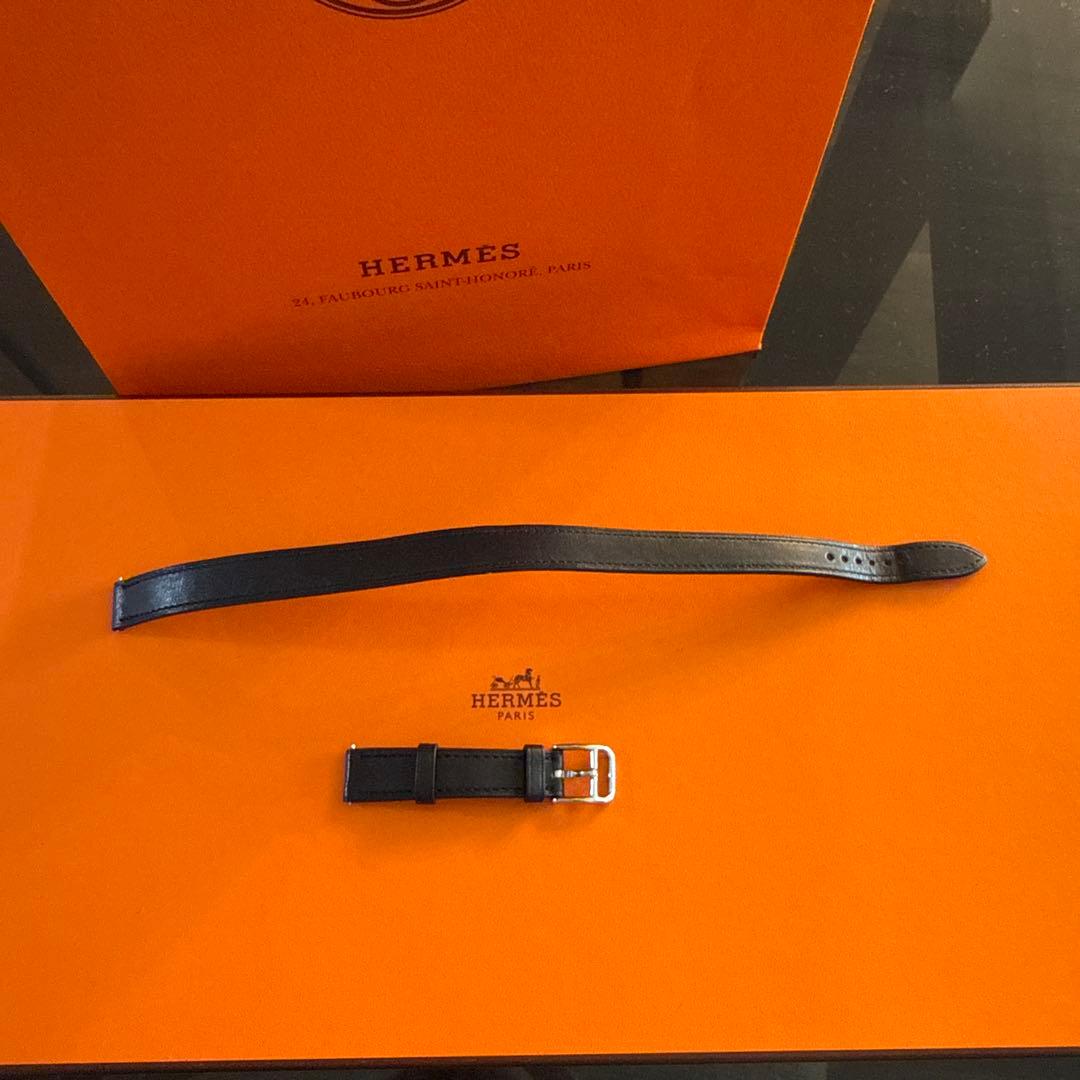 美品　HERMES ケープコッド　ストラップ　ブラック　レザーベルト　二重巻