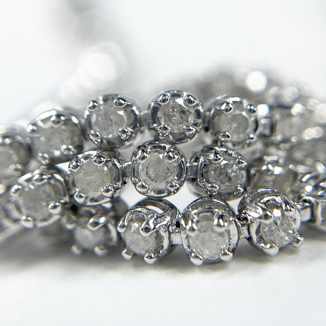 K14WG 天然ダイヤモンド 1.00ct テニスブレスレット