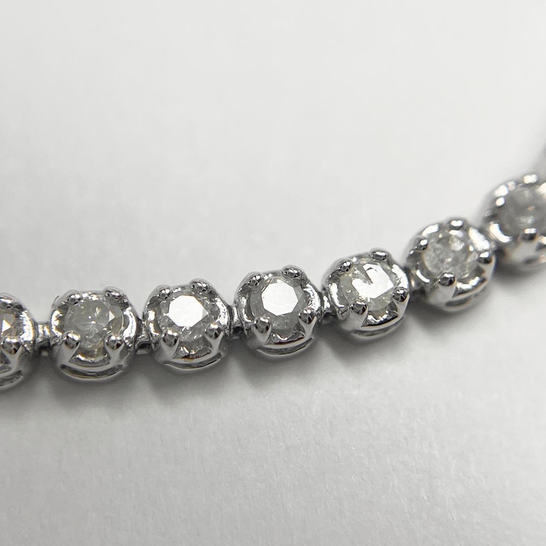 K14WG 天然ダイヤモンド 1.00ct テニスブレスレット