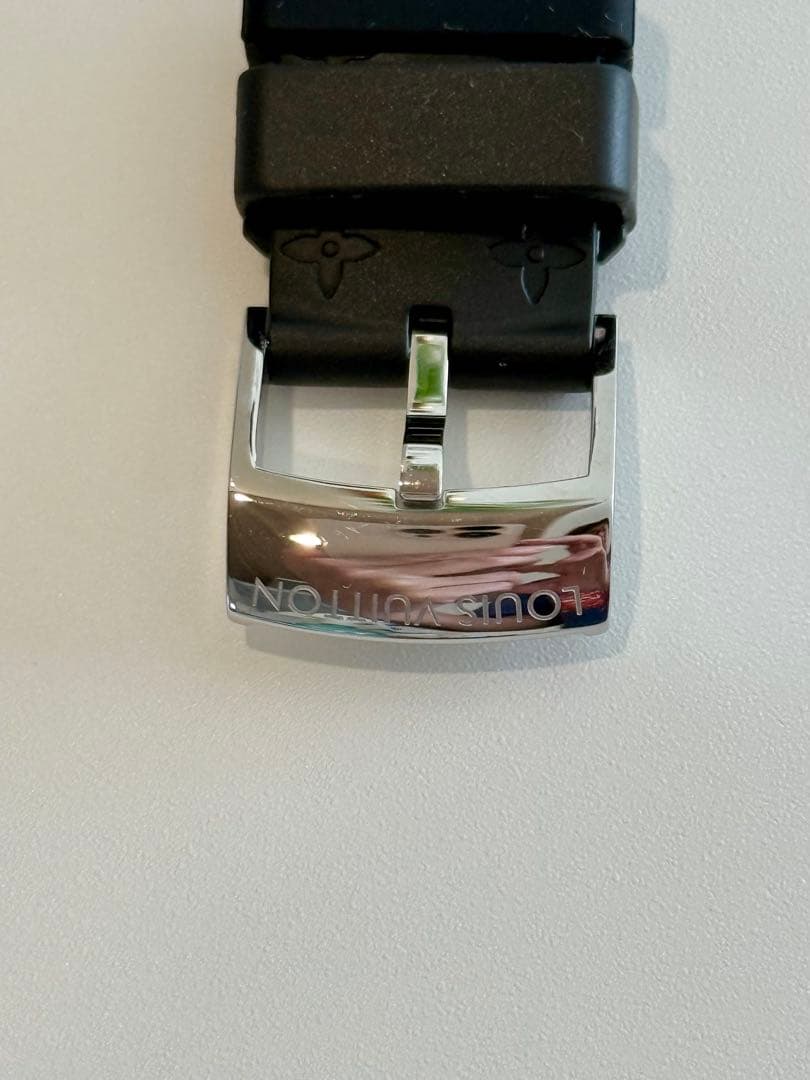 希少！ルイヴィトンウォッチ　タンブールラバーベルトブラック　L/L