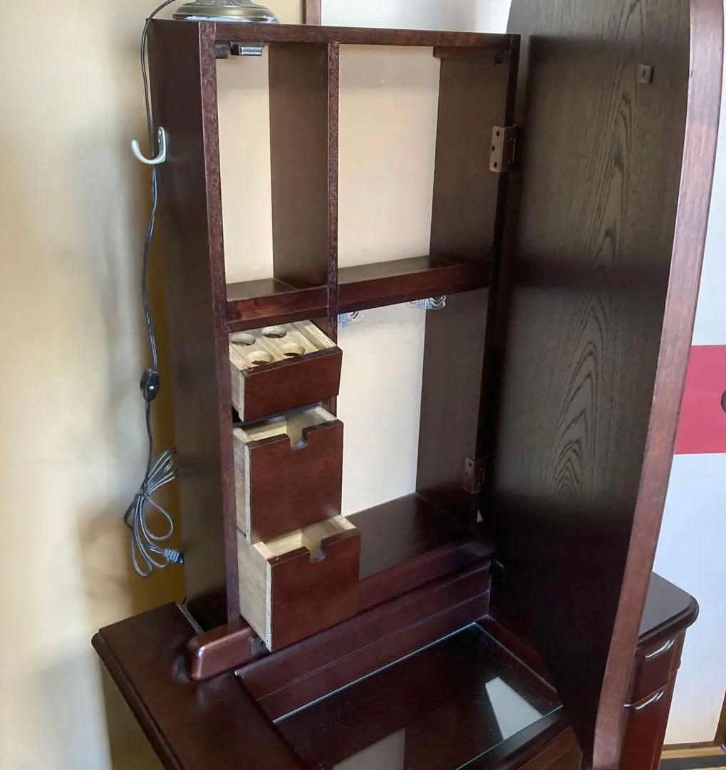 美品 ❤︎ アンティーク ドレッサー ライト付き 鏡台 収納多数 婚礼家具