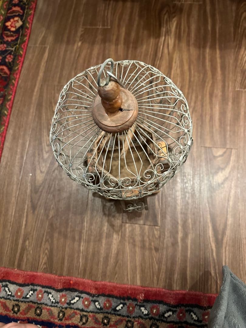 バードケージスタイル 置物 木製 金属製　アンティーク