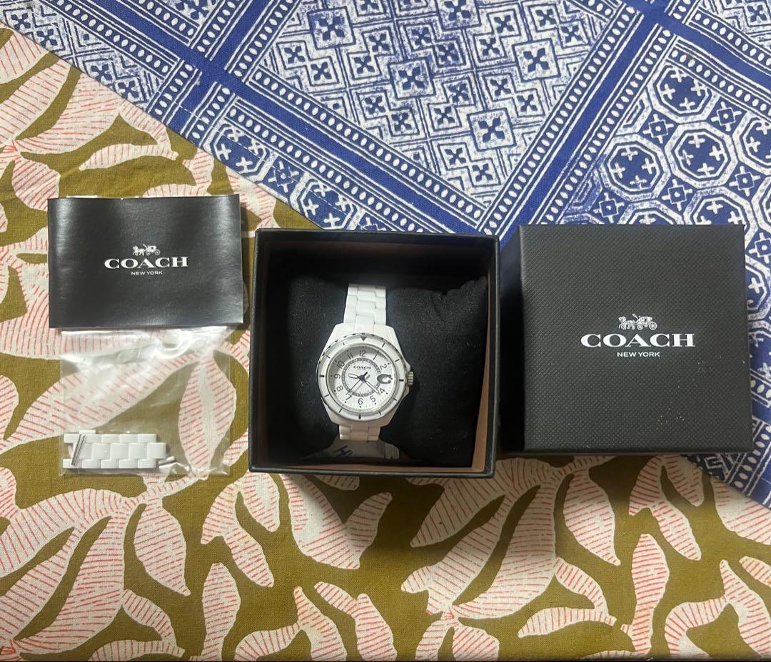 こ*4様 美品COACH アナログ腕時計 ホワイト