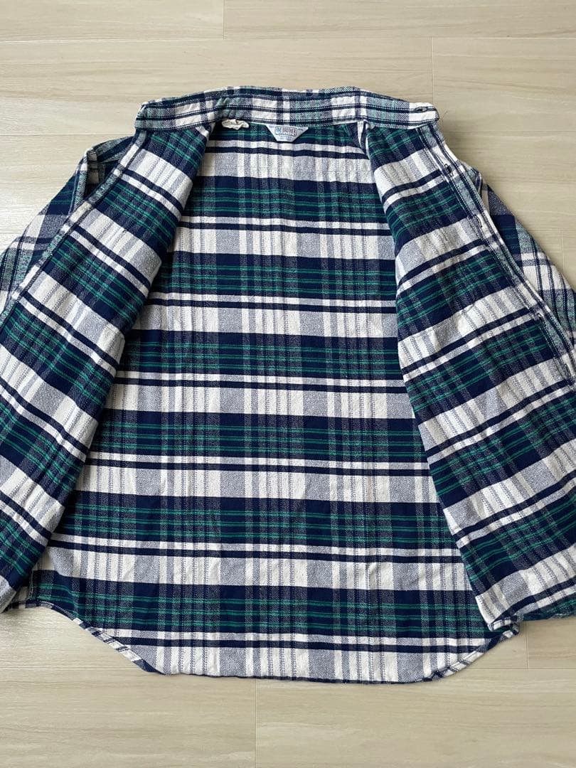 80s ファイブブラザー USA製 ネルシャツ 2XL ネイビー ホワイト 美品