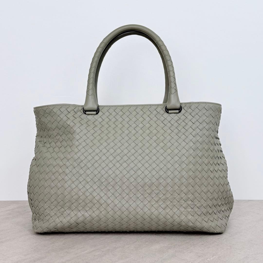 極美品 BOTTEGA VENETA トートバッグ イントレチャート グレー