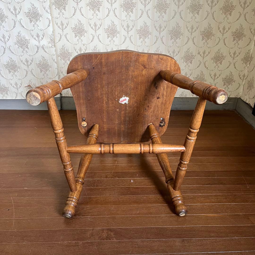 【アンティーク】⑤ 北欧レトロ 木製 ウィンザーチェア 椅子 ろくろ脚 古家具