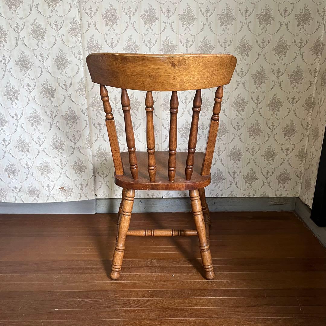 【アンティーク】⑤ 北欧レトロ 木製 ウィンザーチェア 椅子 ろくろ脚 古家具