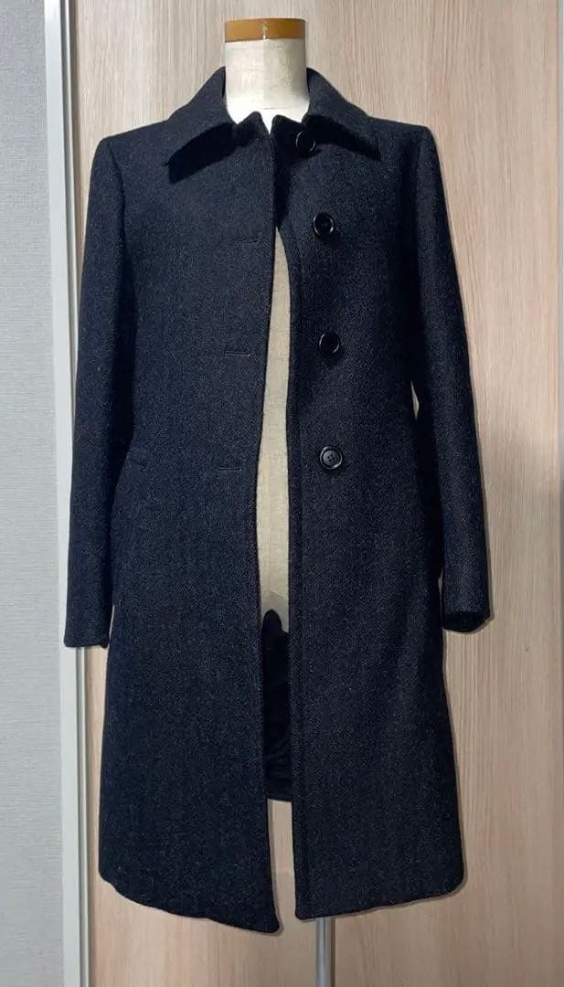 プラダ　ダークグレー コート　美品　レディース