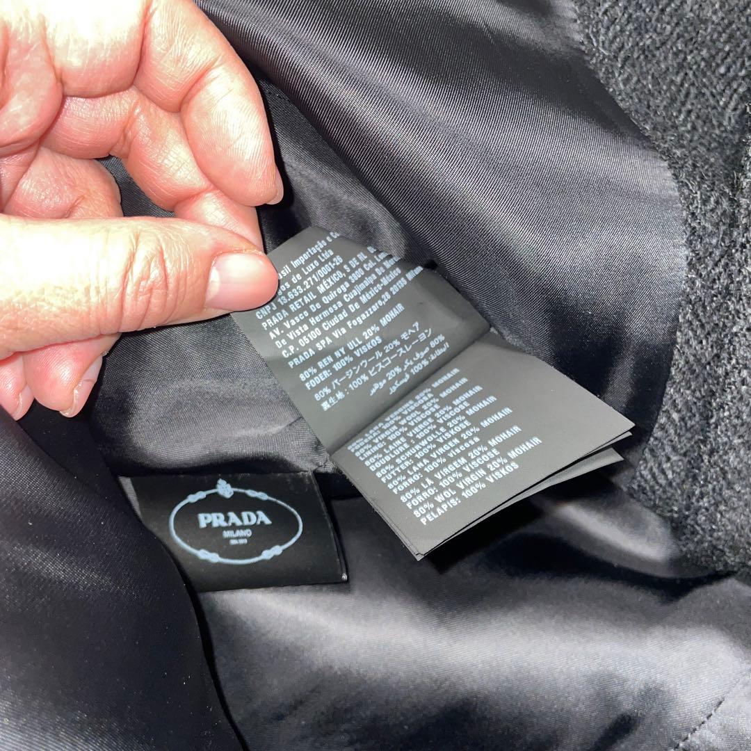 プラダ　ダークグレー コート　美品　レディース