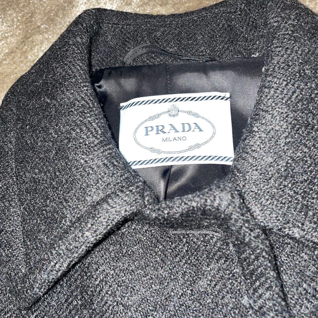 プラダ　ダークグレー コート　美品　レディース