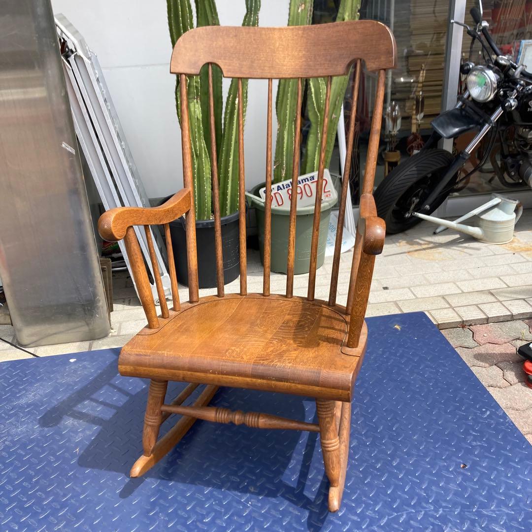 vintage キツツキ 木製ロッキングチェア ブラウン