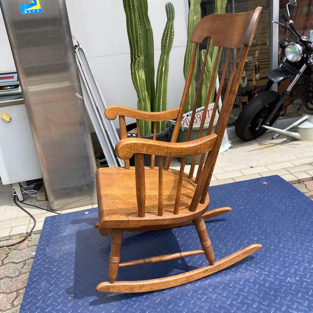 vintage キツツキ 木製ロッキングチェア ブラウン