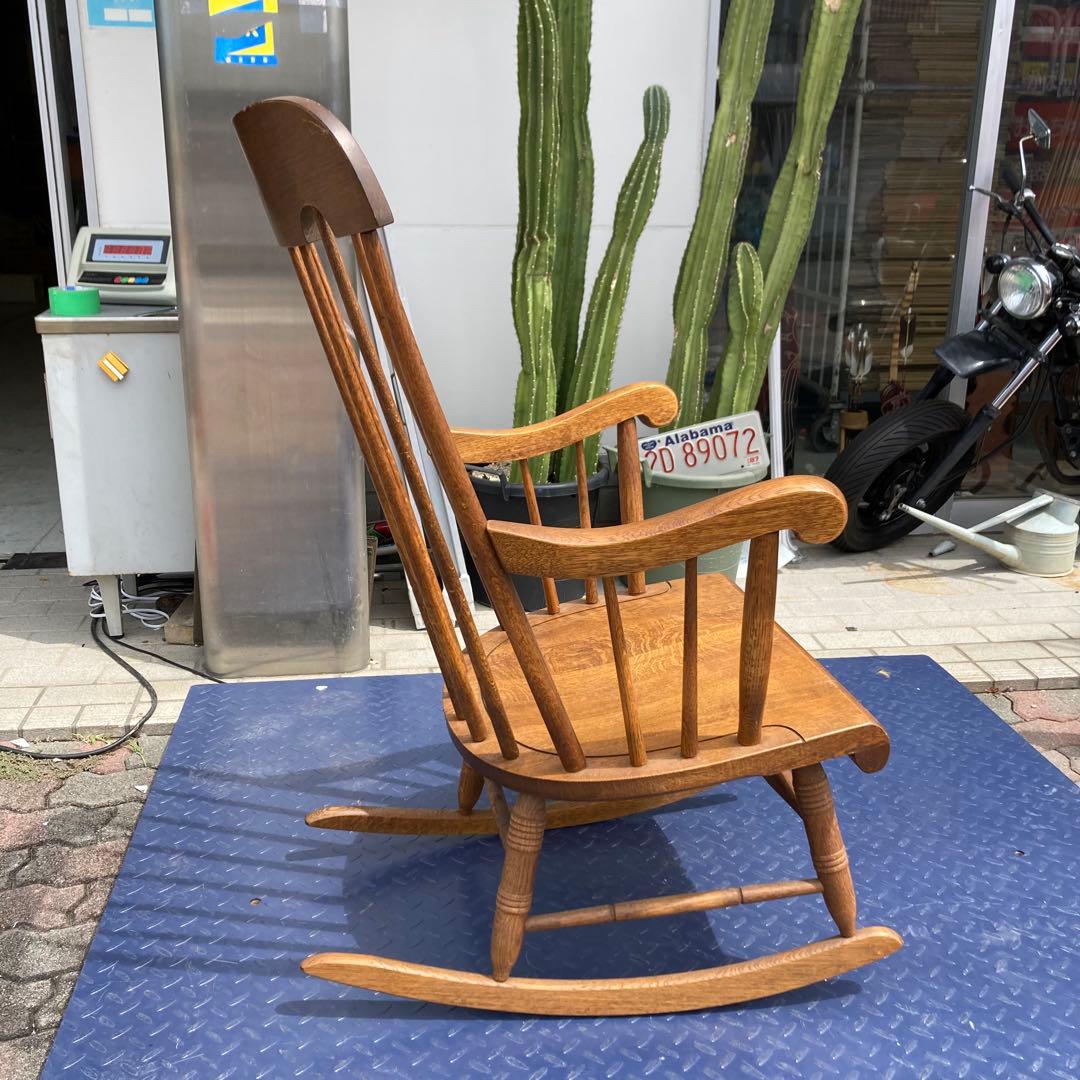 vintage キツツキ 木製ロッキングチェア ブラウン