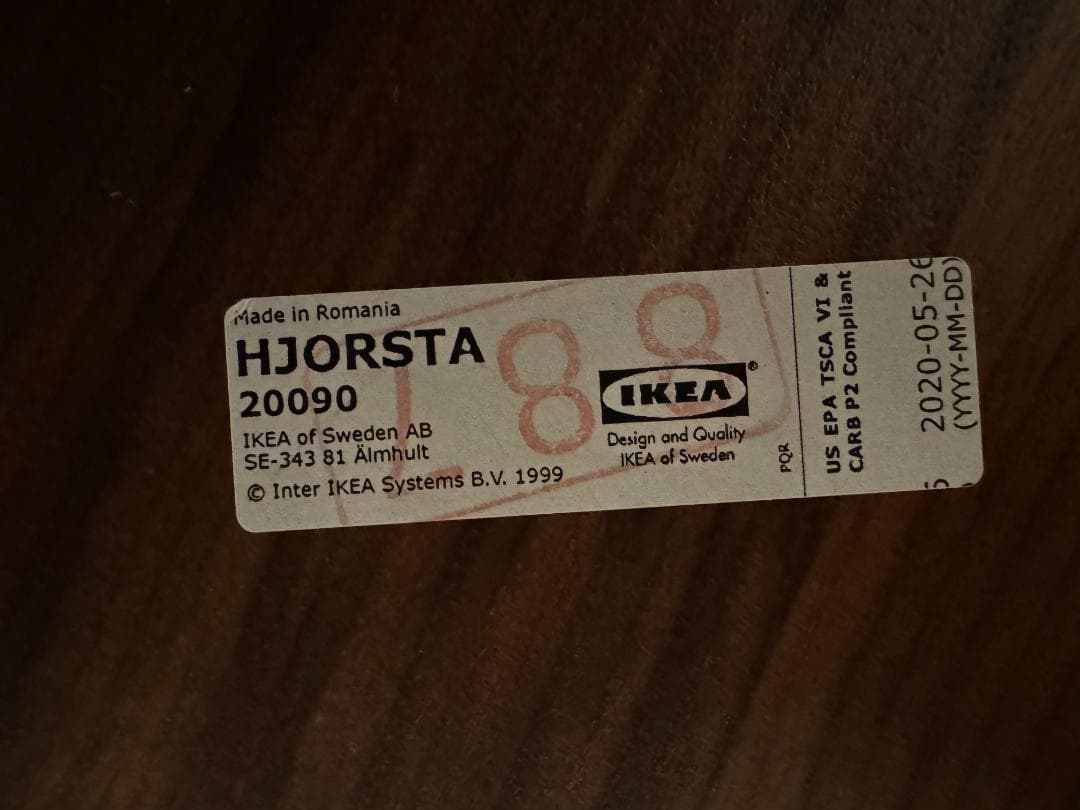 【簡単組立】IKEA イョルスタ天板 × ブラック脚 デスク 配線トレー付き