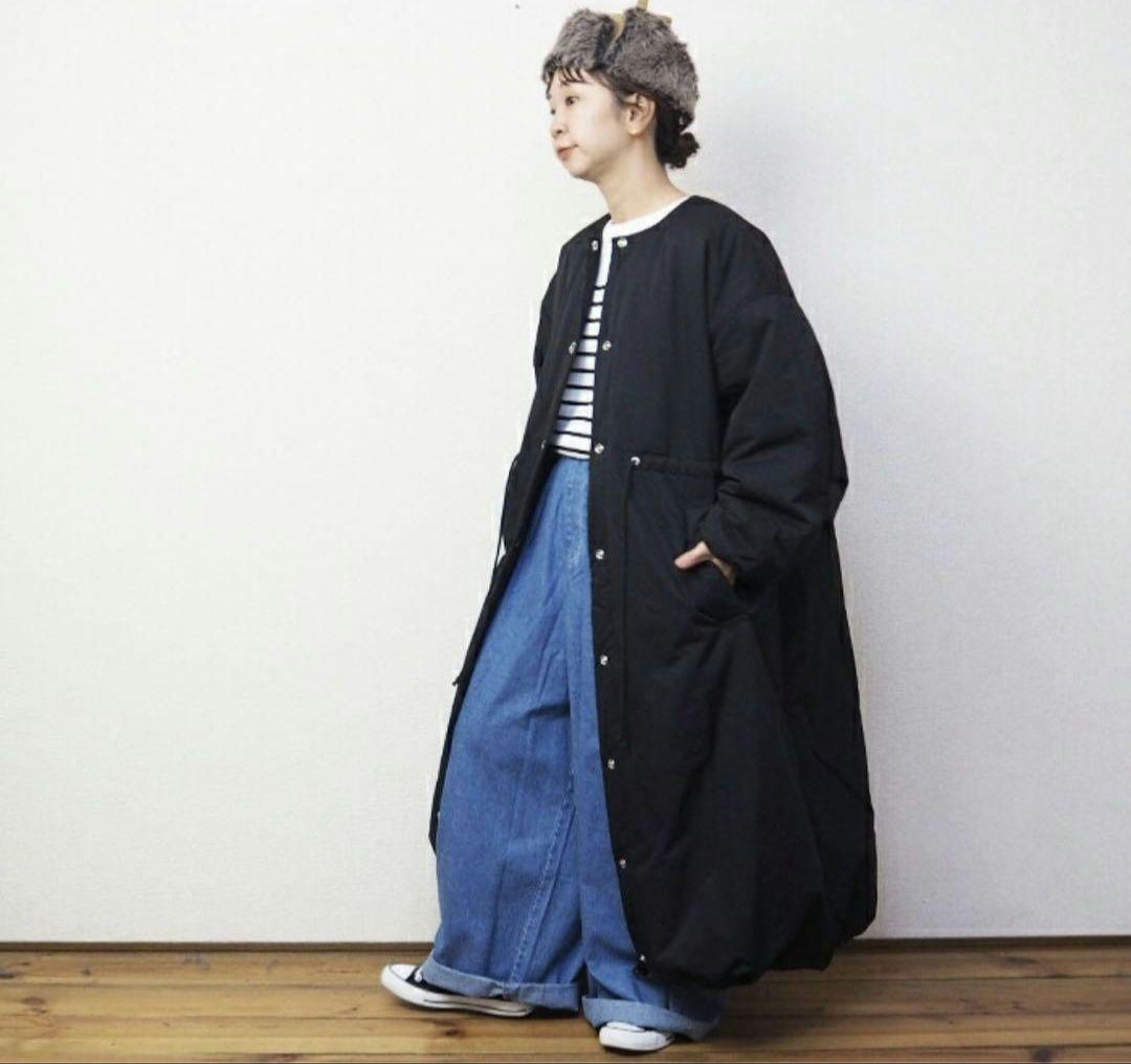 AUG オーグ オーバーロングガスコート 中綿コート　ノーカラー