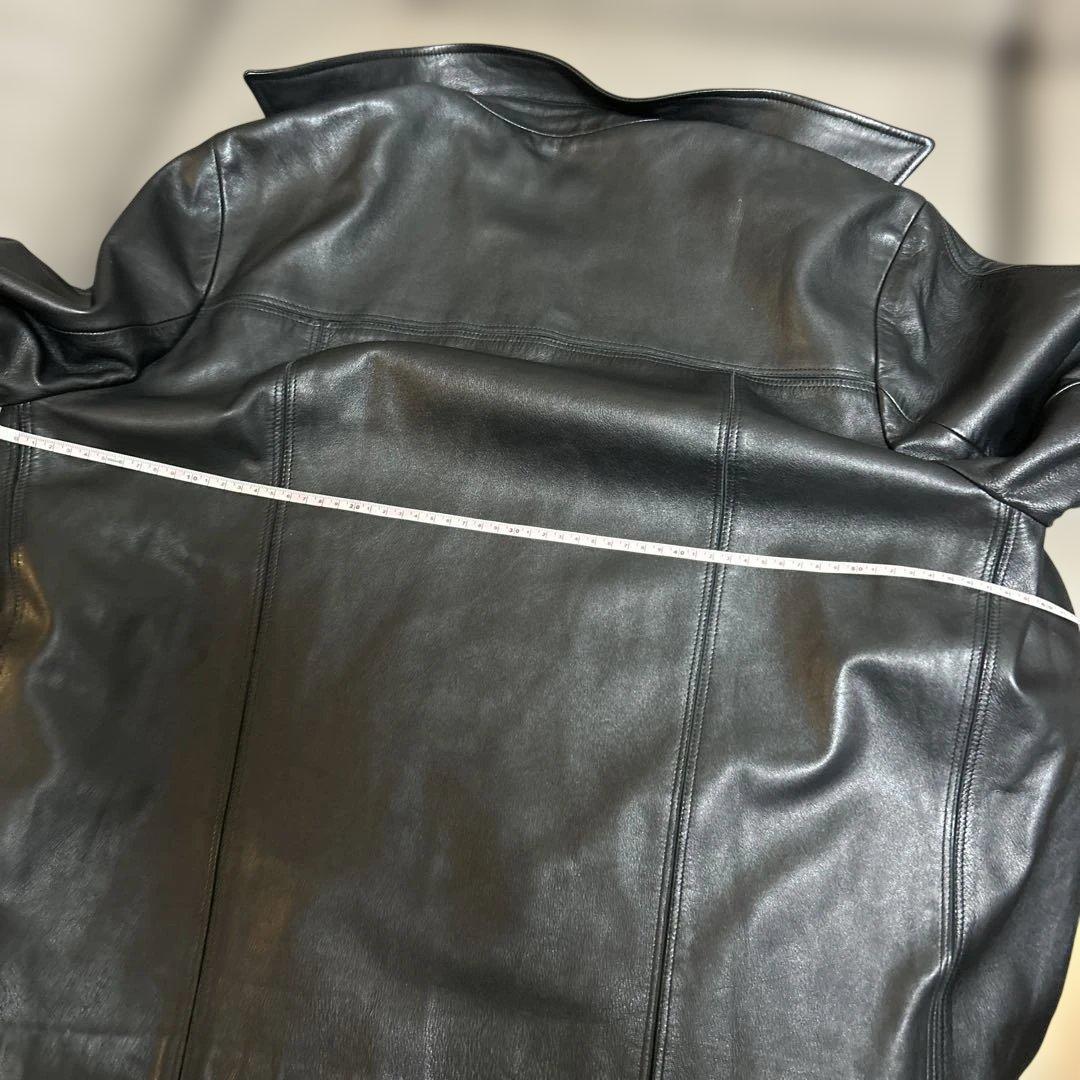 オンワード樫山　john varvatos レザージャケット　黒　ブルゾン　50