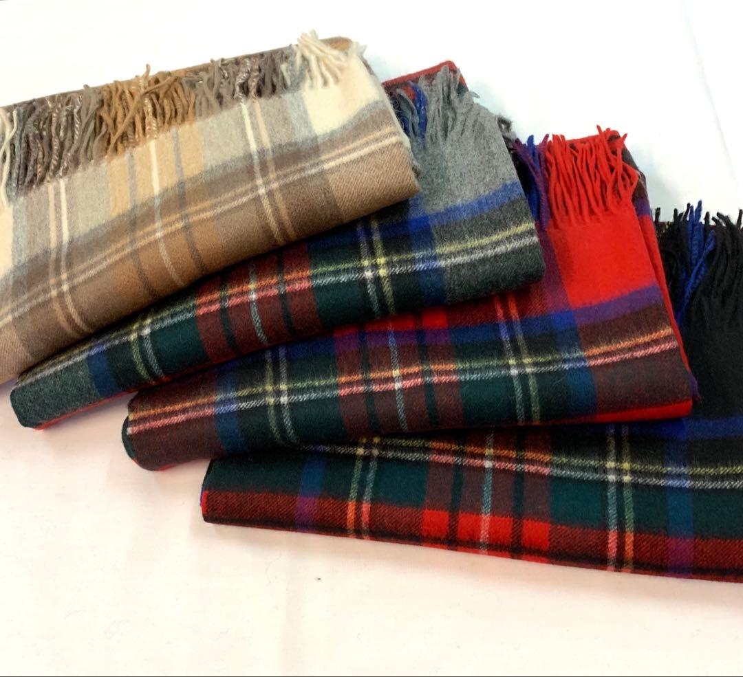 極上カシミヤ100%☆大判 ストール☆ ベージュチェック