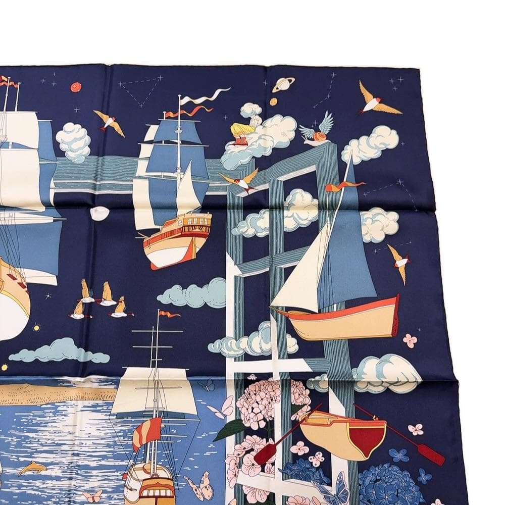 ◇エルメス◇エスプリの旅立ち/スカーフ/カレ 90/シルク/タグ付/希少品/レア