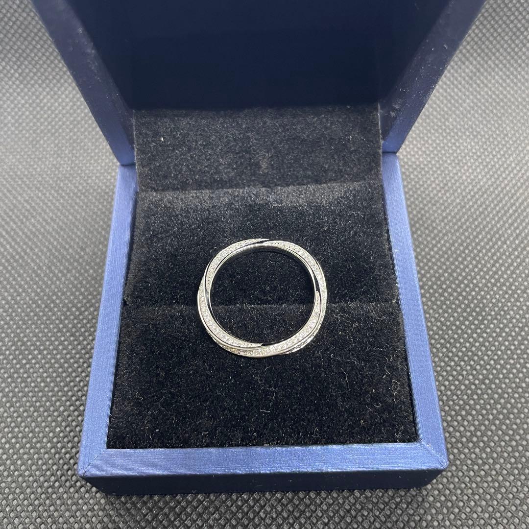 【18号】モアサナイト ツイスト フルエタニティ リング　シルバー