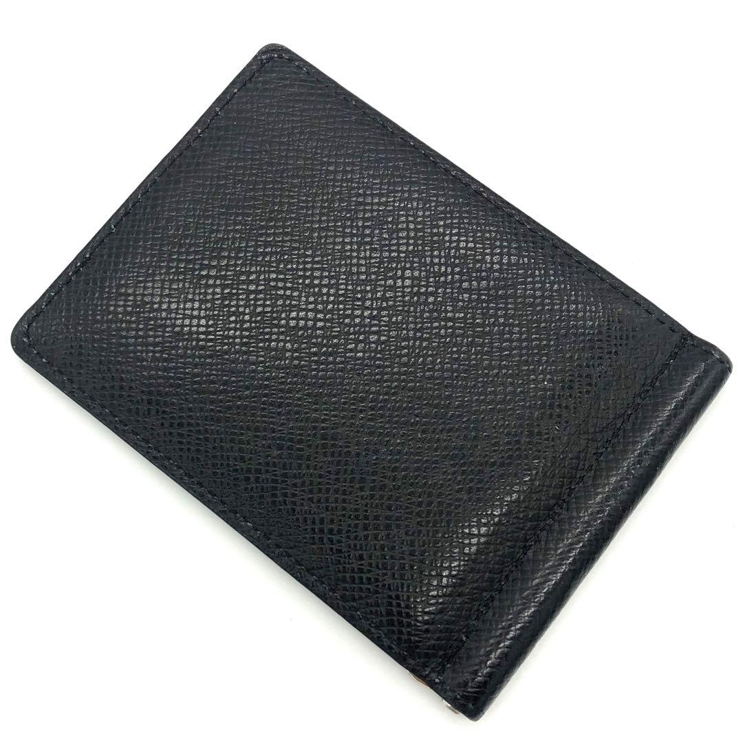極美品✨ルイヴィトン タイガ　マネークリップ　レザー　折り財布 ブラック