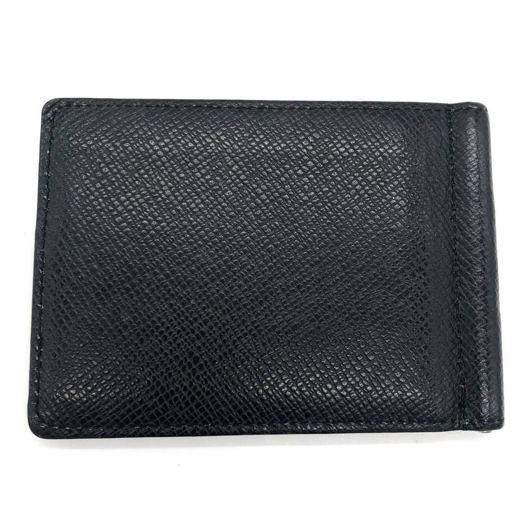 極美品✨ルイヴィトン タイガ　マネークリップ　レザー　折り財布 ブラック