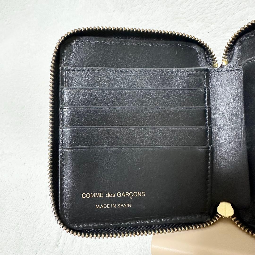 コムデギャルソン ウォレット アウトサイドポケット ラウンドファスナー 黒 本革