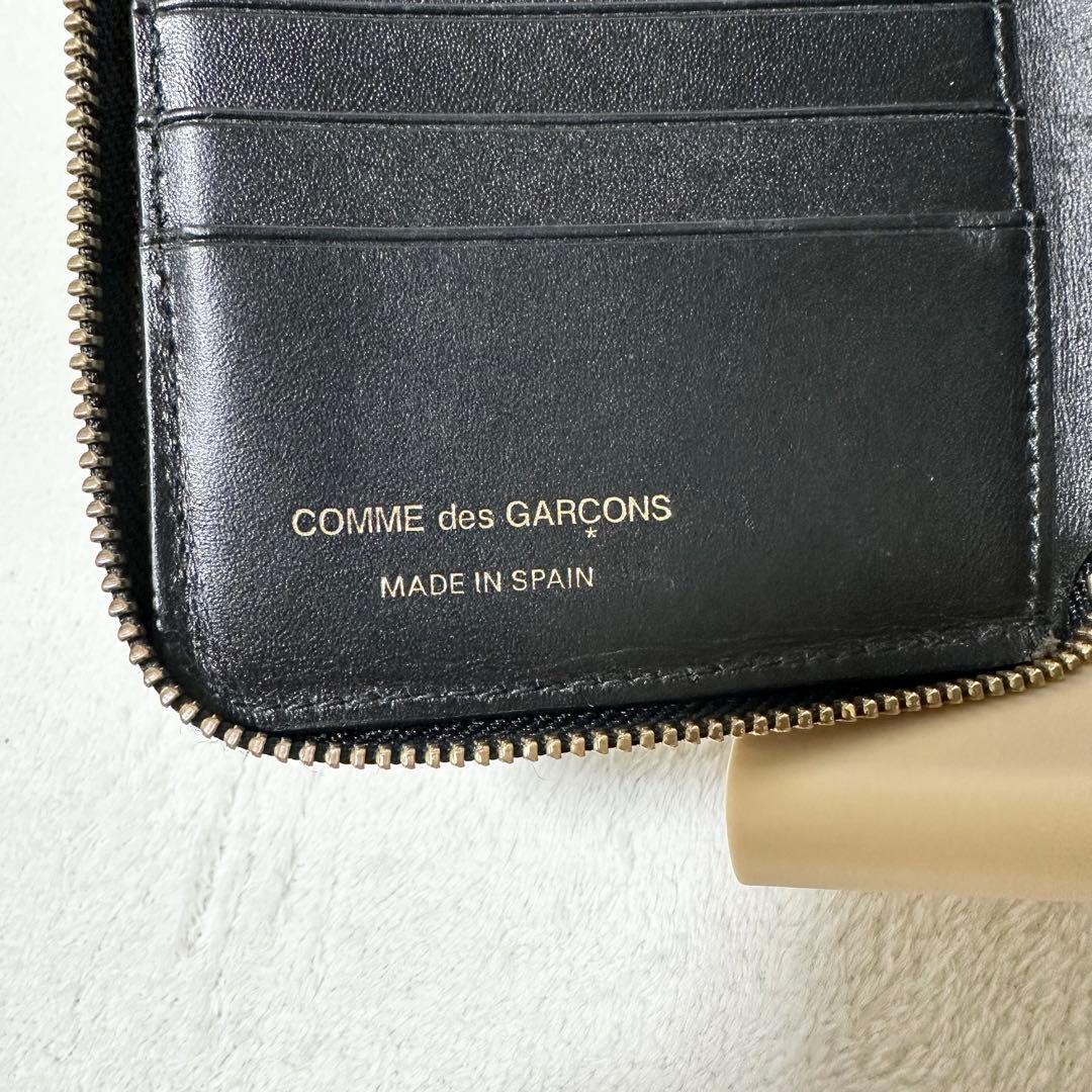 コムデギャルソン ウォレット アウトサイドポケット ラウンドファスナー 黒 本革