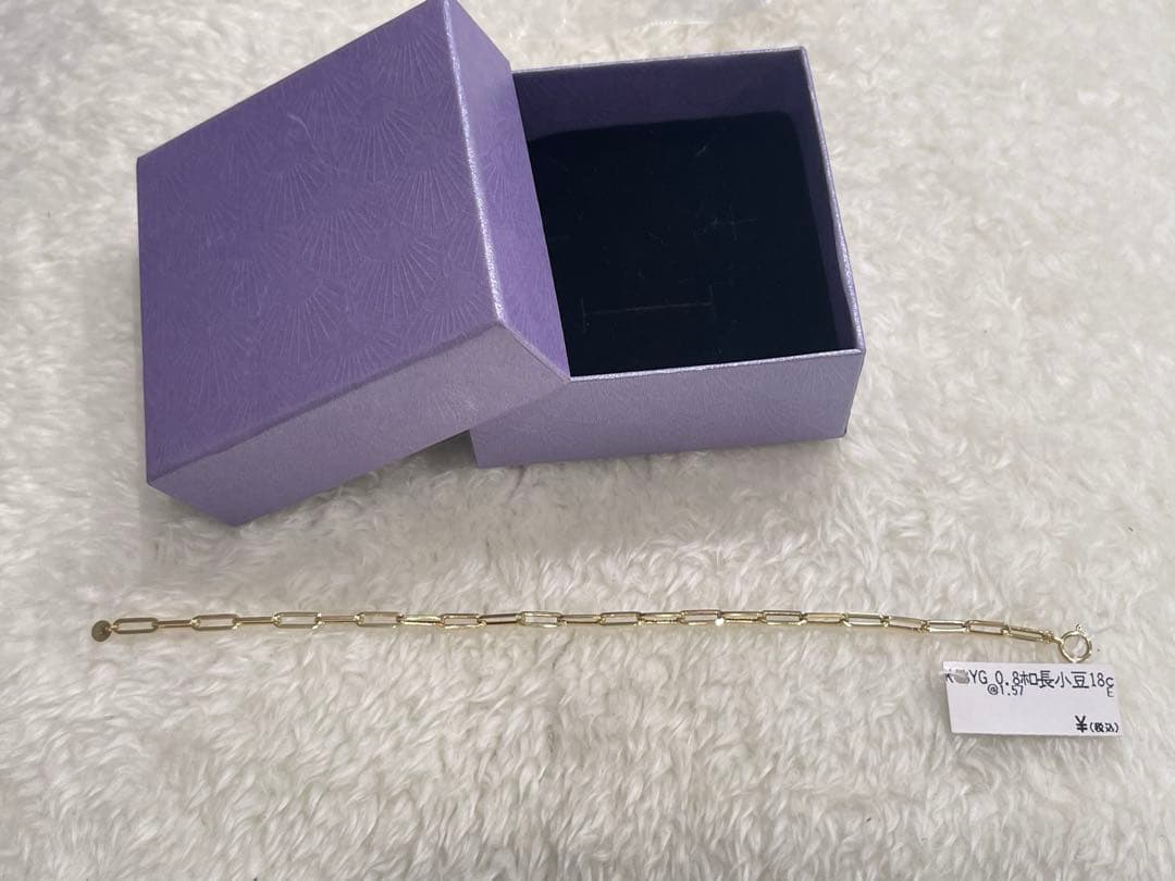 18kゴールドリンクチェーンブレスレット