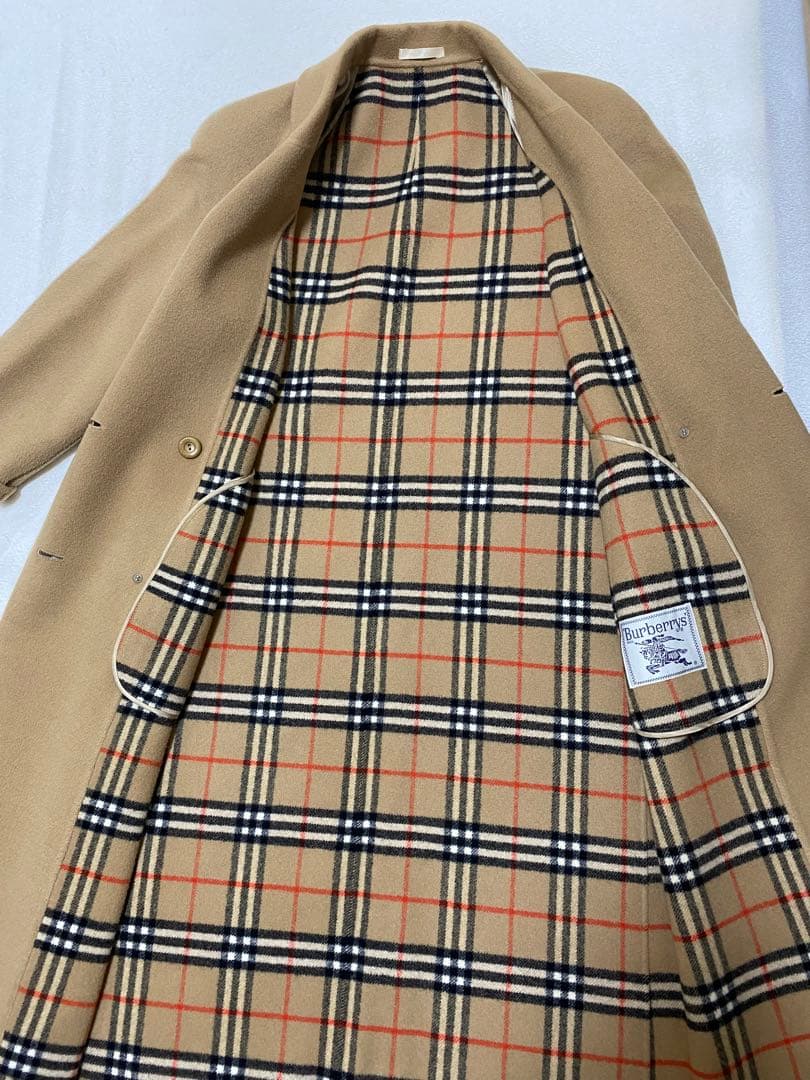 ダブルフェイス✨バーバリーズ　ダブルチェスターコート　ノバチェック　キャメル　S