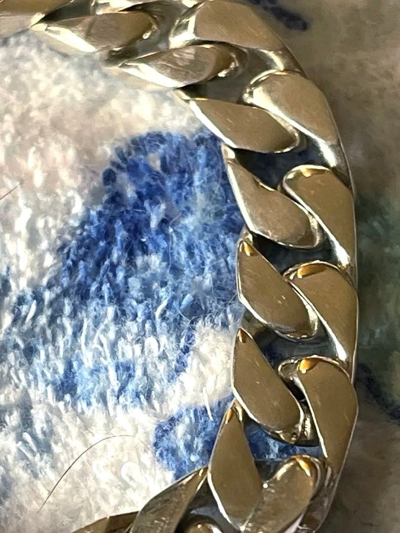 シルバー 喜平ブレスレット ロック式18cm幅1cm極美品