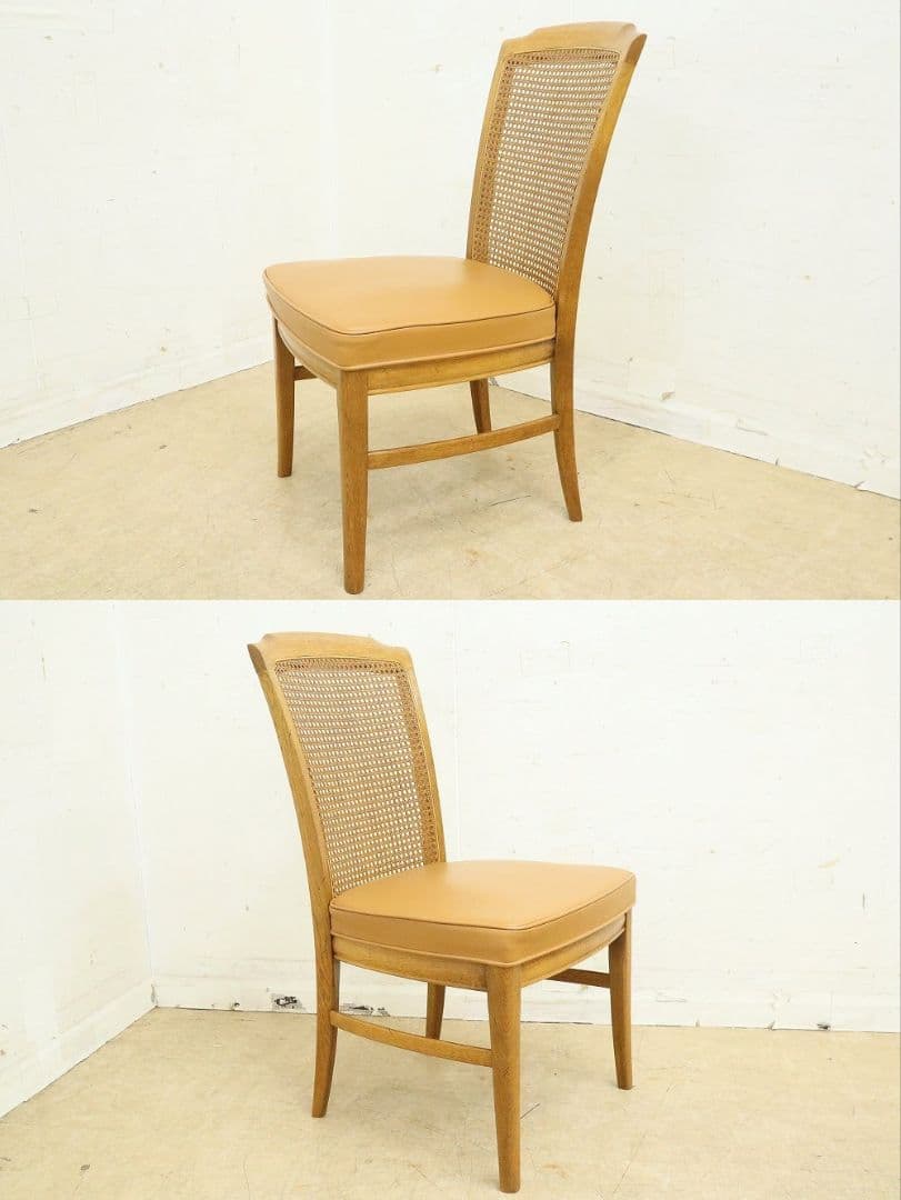 カリモク最高峰【ドマーニ】モーガントン・ダイニングチェア①本革・ライトコニャック