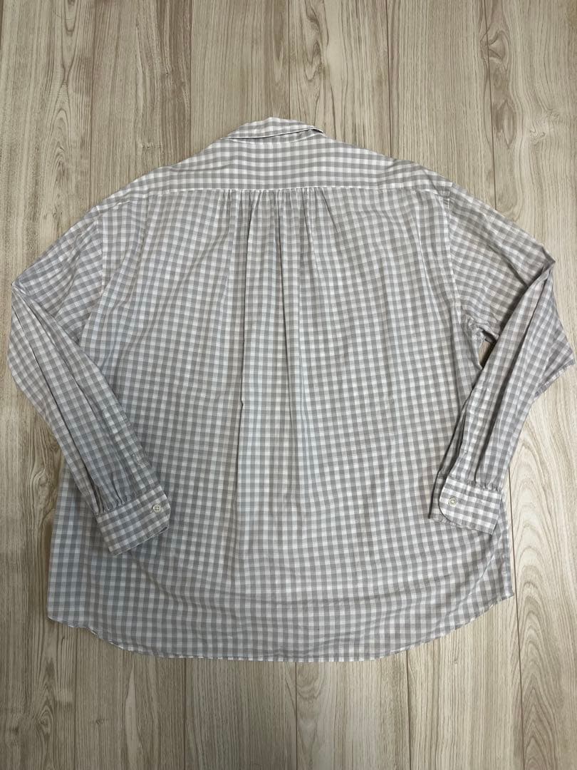 Porter Classic ロールアップシャツ　グレー　ギンガム　 M