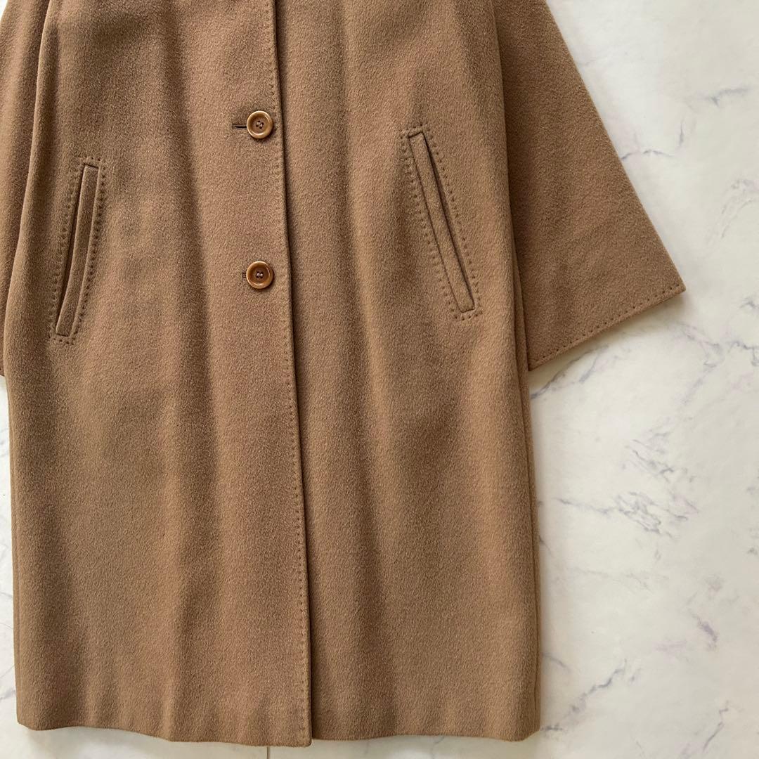 キャメル100% 最高級白タグ マックスマーラ ロングコート チェスターコート