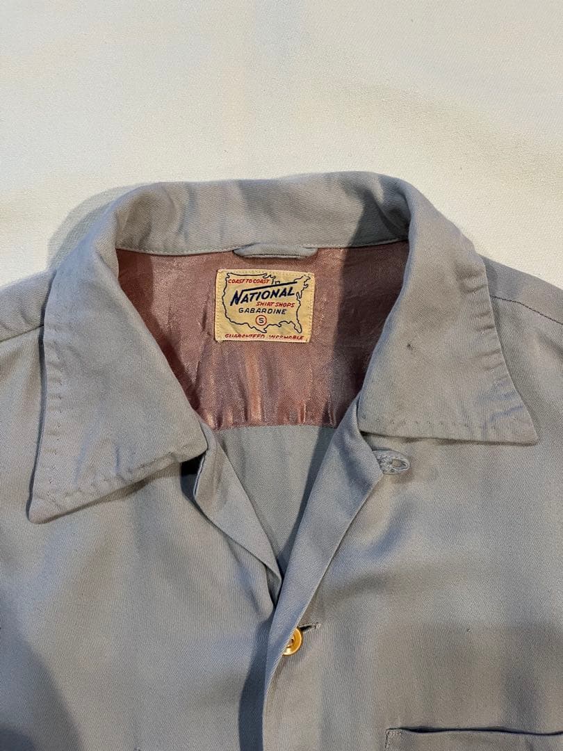 【希少】50s レーヨンシャツ ロカビリー NATIONAL ギャバジン