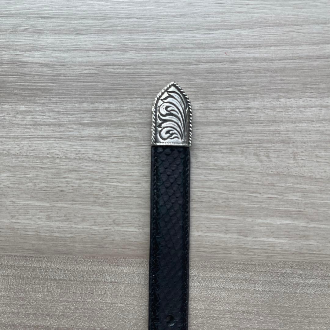 希少SAINT LAURENT PARIS ウェスタンバックルレザーベルト 80