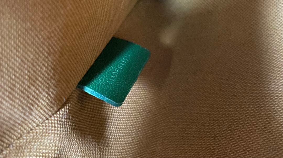 れにCELINE ロゴ入り クラッチバッグ ブラウン/グリーン