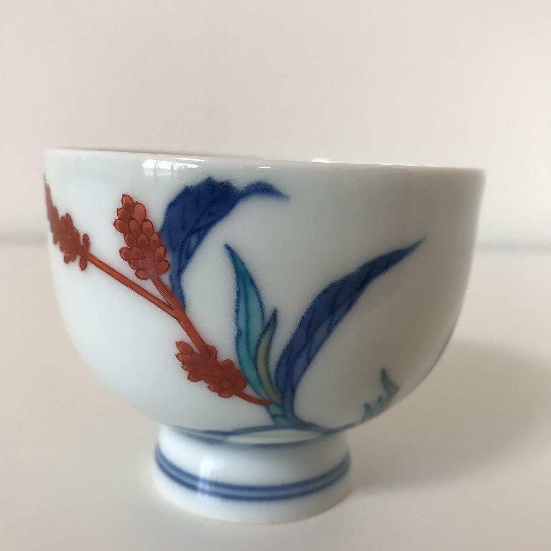 【色鍋島窯十二代今泉今右衛門】宮内庁御用達　無形文化財指定　お湯のみセット