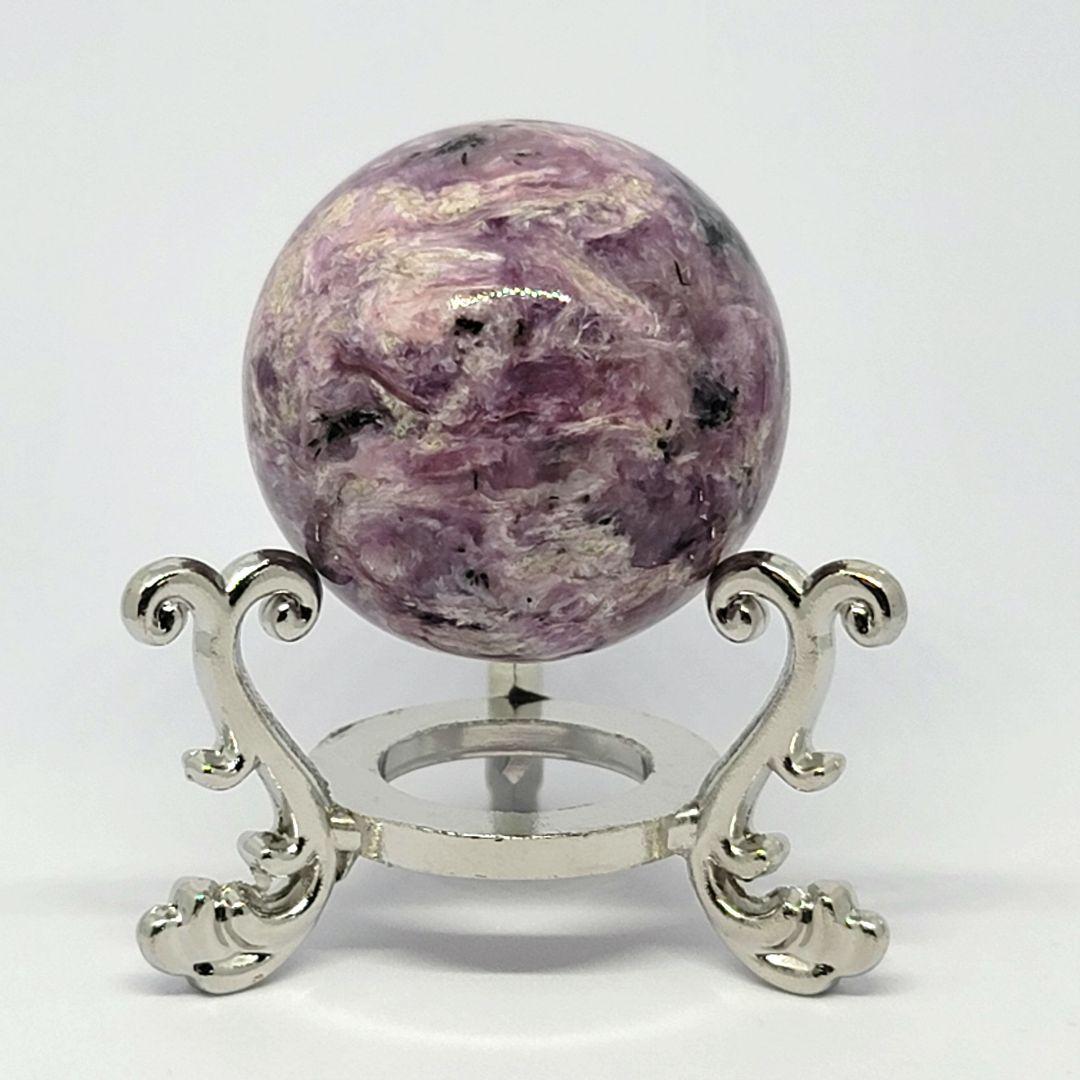 ☆天然石☆チャロアイト スフィア　ピンクパープル　丸玉