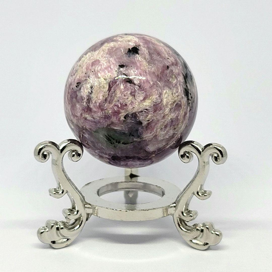 ☆天然石☆チャロアイト スフィア　ピンクパープル　丸玉